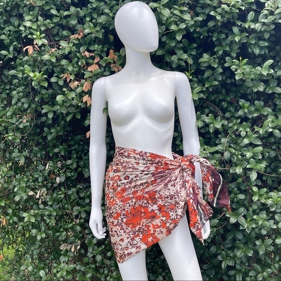 💋NWT “ON the island” Italian Designer Made Unique Side Tie Sarong Cover-Up - Picture 4 of 15